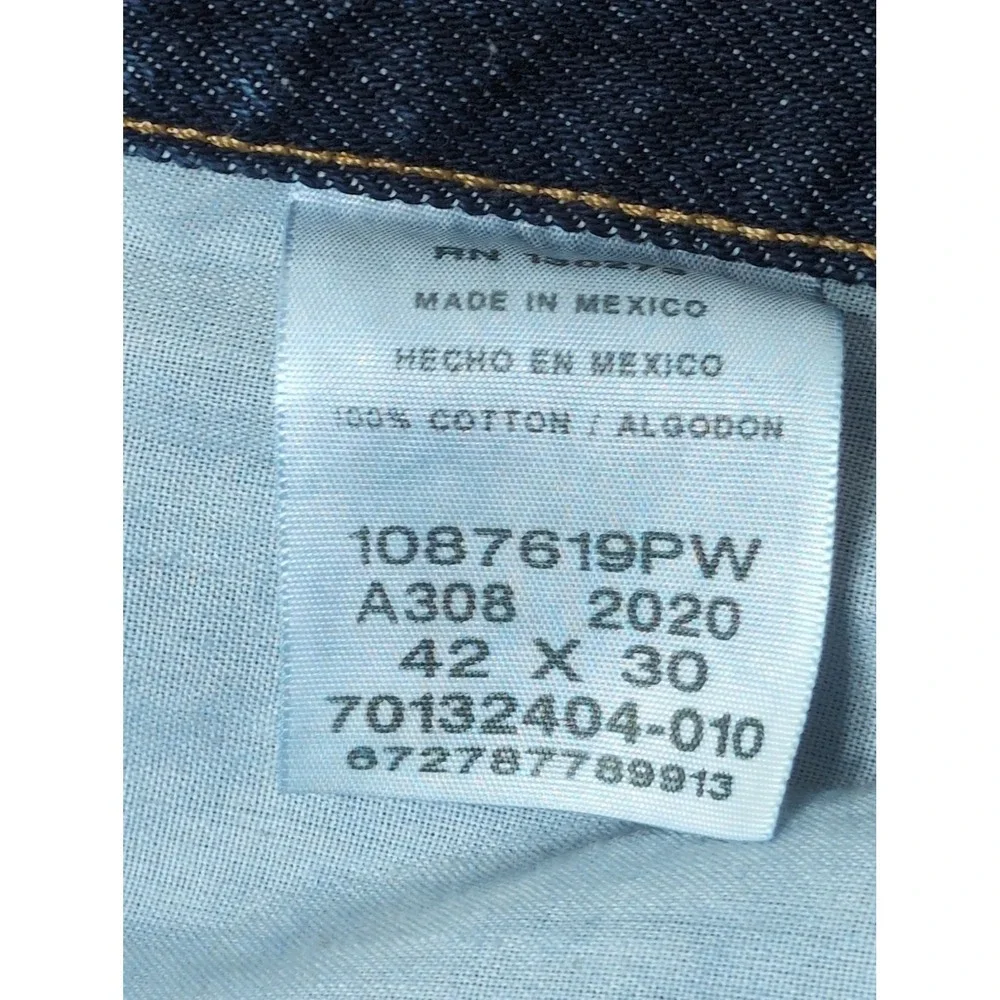 RUSTLER Men's Size 42x30 Blue Jeans 100% Cotton Denim Pants 5 Pockets Zipper Fly